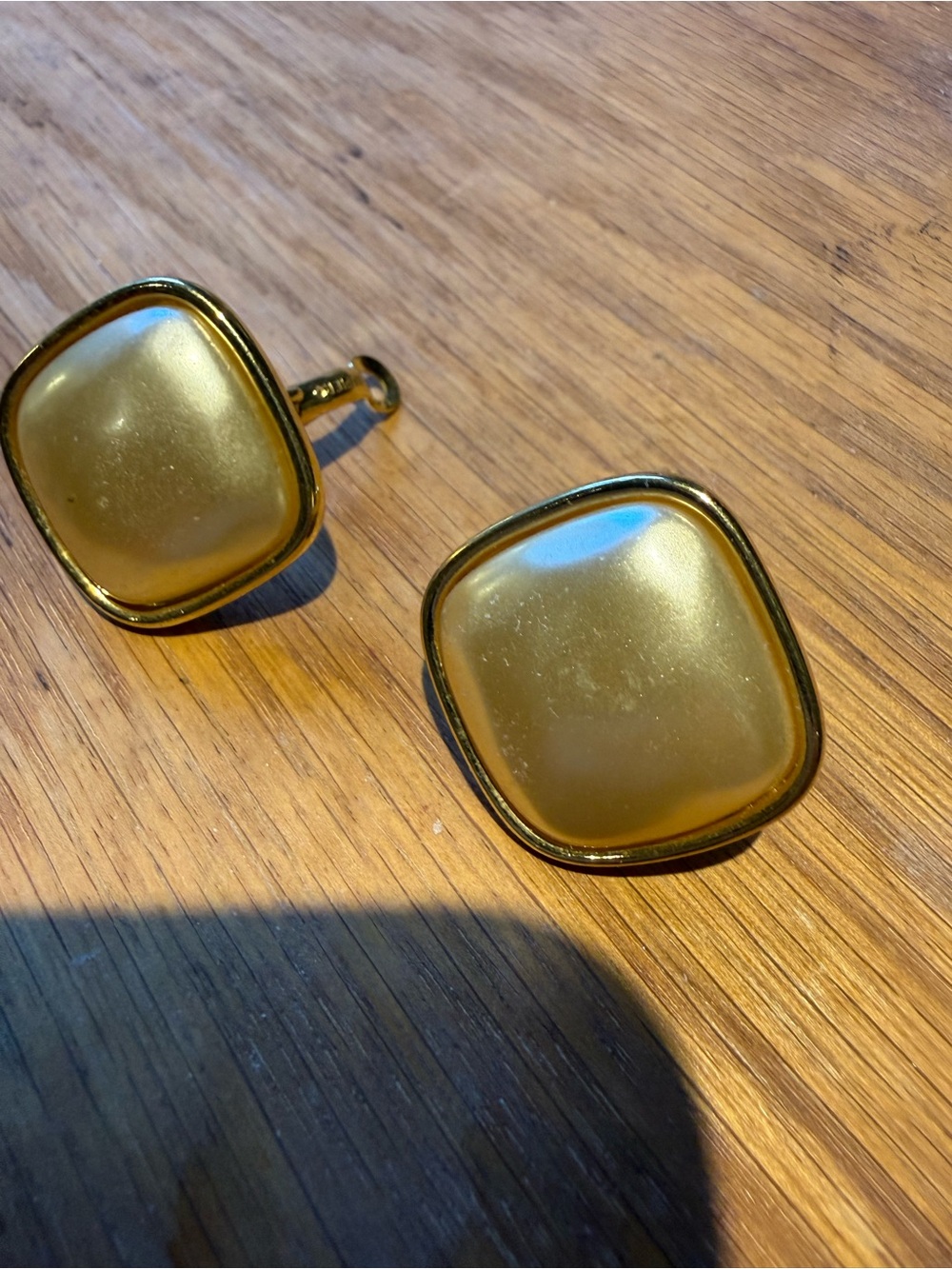 Napier Gold-Tone Square Clip-On Earrings